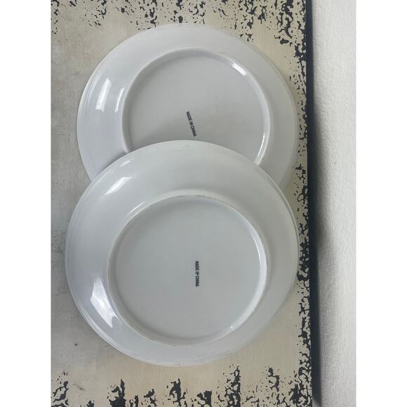 Set of 2 Large Ceramic Serving Bowls Green Floral Pattern - Picture 6 of 8